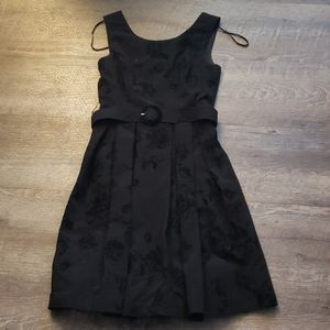 Black velveteen floral dress